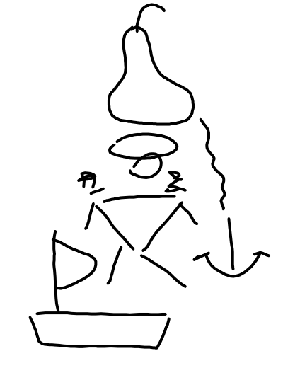 Святой моряк использует грушу в качестве якоря