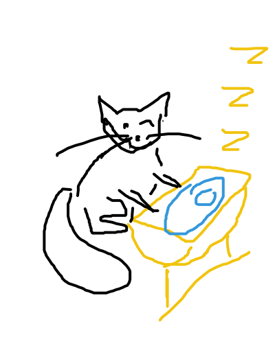 Кот качает детскую кроватку